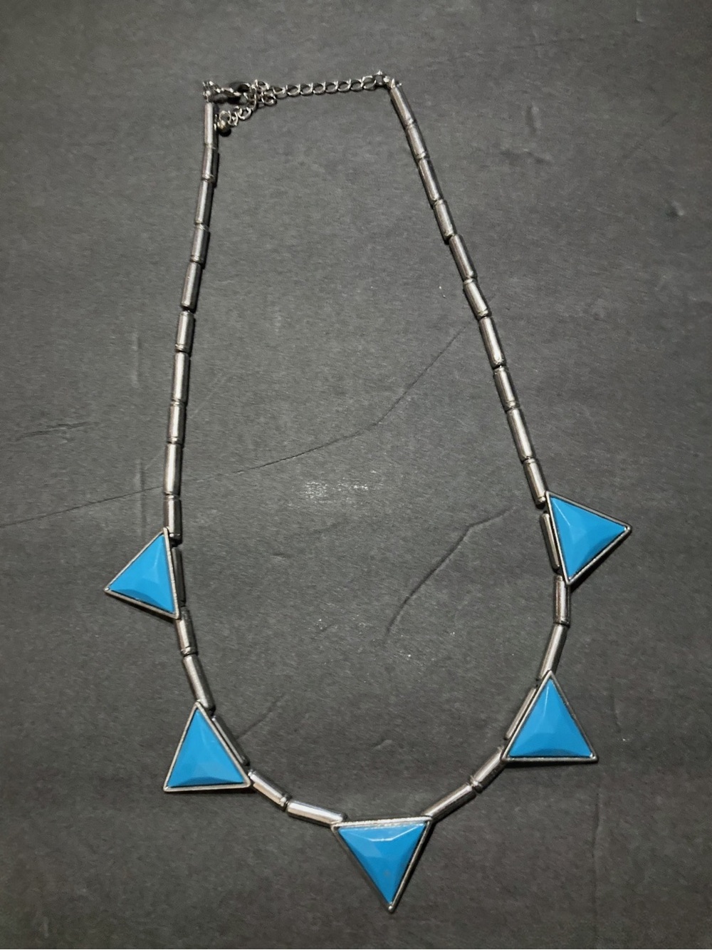 Blue Triangle Pendant Necklace for Women
